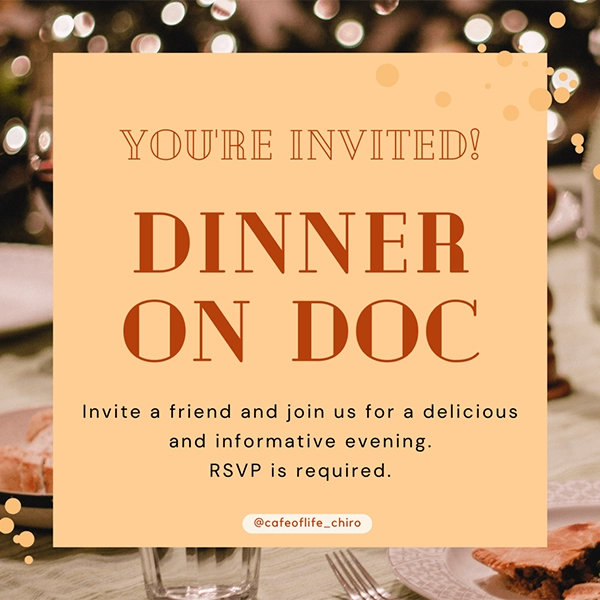 Chiropractic Allentown PA Dinner On Doc Flyer